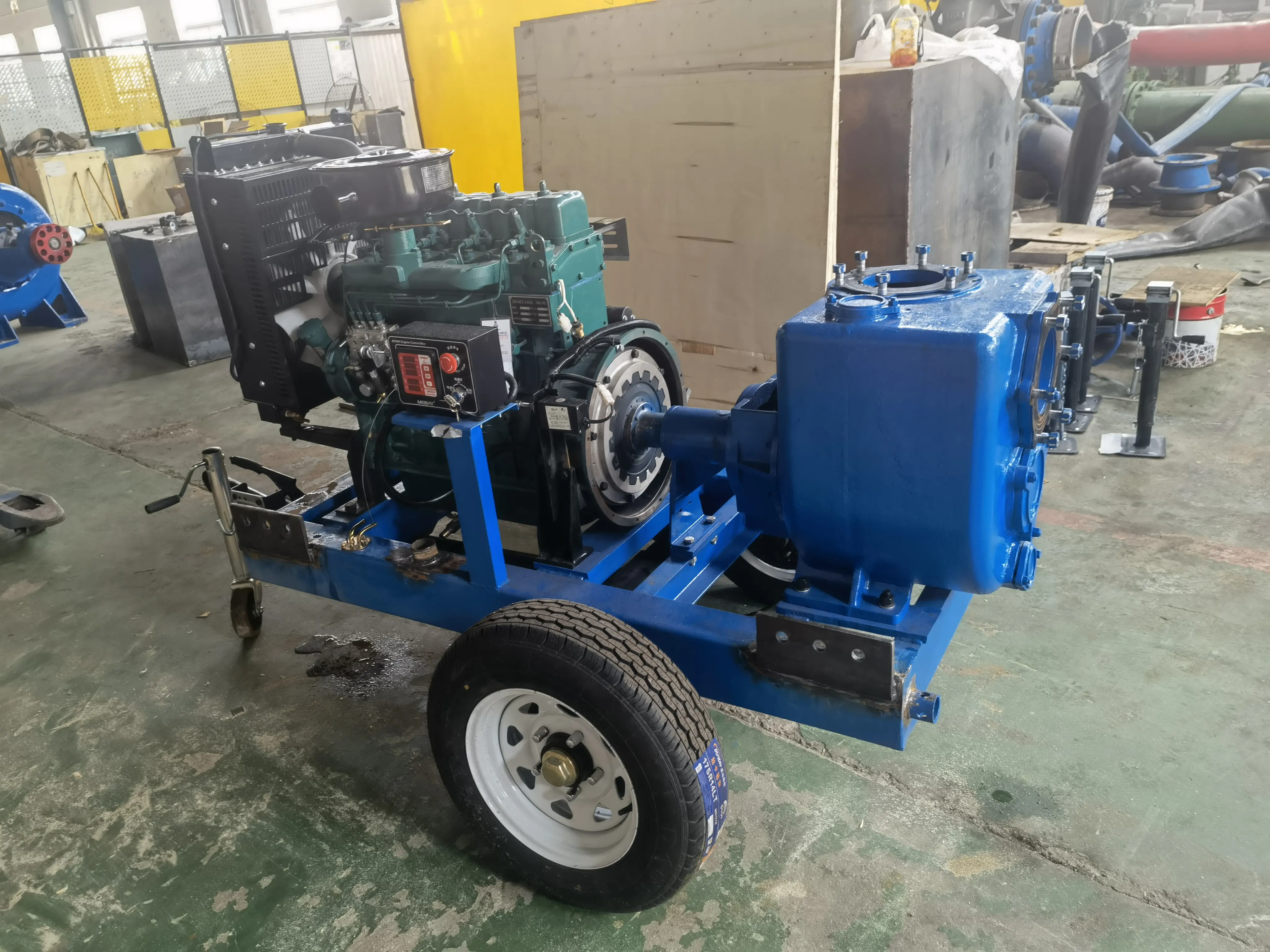 Self-Priming Mobile Water Pump On Trailer With Diesel Engine Centrifugal Sewage Pump 6 Inch