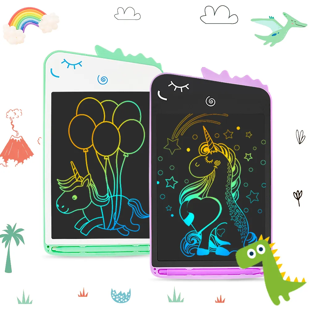 2023 dessin animé haute luminosité coloré planche à dessin jeu enfants planche à dessin numérique 8.5 pouces LCD tablette d'écriture pour enfant