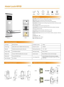 ระบบล็อคประตูอัจฉริยะ RFID ดิจิตอลอิเล็กทรอนิกส์โรงแรมสำหรับห้องพักโรงแรมพร้อมระบบซอฟต์แวร์การจัดการ - Product Image 2