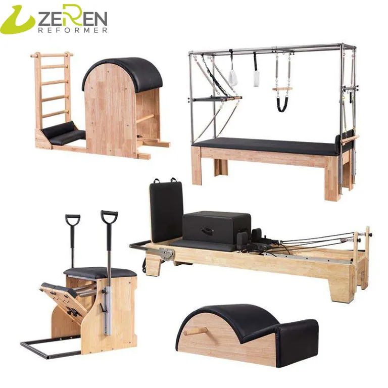 Máquina de treinamento de ioga para academia, equipamento de molas de madeira, cama deslizante, conjunto reformador de pilates