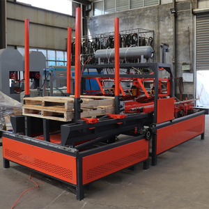Horizontale US-Typ-Holzpaletten-Stringer-Board-Nagel maschine mit Holzbearbeitungstapel-Entlade system