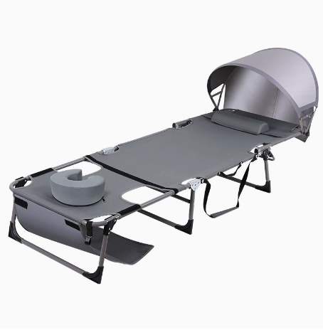 Fauteuil inclinable gris + Grand oreiller en forme de U