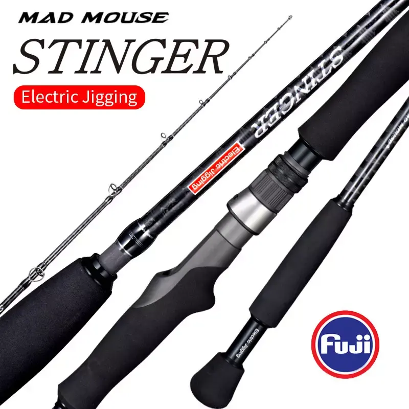 Madmouse stinger vara de pesca elétrica, 1.9m, jig, 300g, 400g, oceano