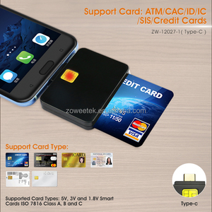 Zoweetek เครื่องอ่านการ์ดชนิด C แบบพกพาเครื่องอ่านบัตรเครดิต OTG เคลื่อนที่ชำระเงินผ่าน ISO 7816 EMV CAC ID IC เครื่องอ่านสมาร์ทการ์ด - Product Image 3