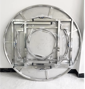 定制不锈钢可折叠旋转餐桌家庭圆桌套装野营野餐工作台 - Product Image 5