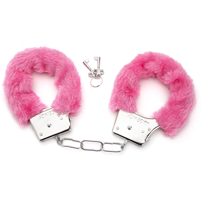 Pink plush handcuff
