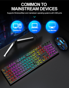104 Keys Round Keycaps Gaming <strong>Keyboard</strong> Mouse Combo Gamer <strong>Keyboard</strong> Wired Office <strong>Computer</strong> PC Backlit <strong>Keyboard</strong> and Mouse - Product Image 3