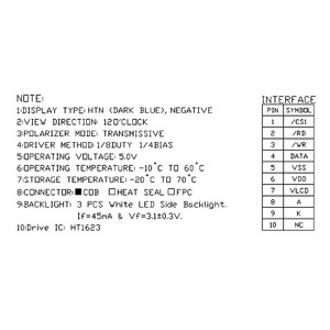 Vendita in fabbrica su misura codice segmento COB modulo display LCD con interfaccia HT16023 SPI per strumenti di carico elettronico