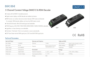 स्काईडांसिंग D5-P 5ch * 4a 12-48vdc cv dx512 और rdm decoडर dmx रिसीवर rgb + ccct नेतृत्व स्ट्रिप्स के लिए डिजिटल डिस्प्ले के साथ आरजीबी - Product Image 2