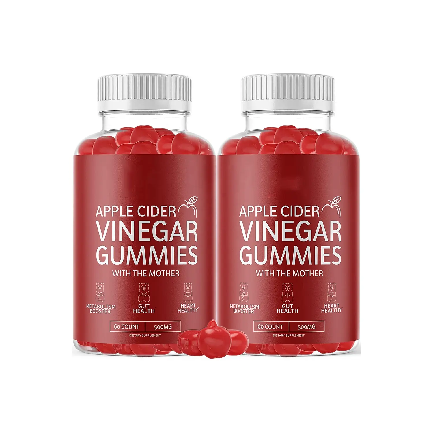 Private Label Apple Cider Vinegar Gummy with the mother Vitamins For Nutrition Immunity Detox Loss Weight ACV Gummies