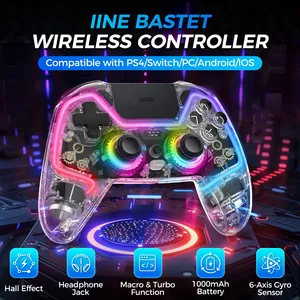 Controlador inalámbrico para Play Station 4 PS4/Nintendo Switch/PC/Android/IOS Joystick de efecto Hall y disparador con panel táctil