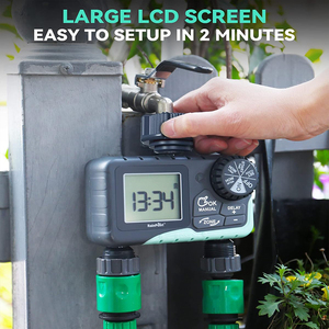 Timer acqua per tubo da giardino 2 Zone di irrigazione con ritardo pioggia manuale irrigazione sistema di controllo automatico - Product Image 6