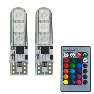 Fabrika kaynağı T10 5050 6SMD uzaktan kumanda ile RGB çok renk değiştirme LED lamba oto araba led iç müzik dans işık - Product Image 1