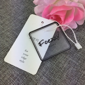 <strong>Custom</strong> Printed Logo Clear PVC Hang <strong>Tags</strong> Luxury Paper Frosted <strong>Tags</strong> and <strong>String</strong> Swing <strong>Tags</strong> for Garment Clothes Waterproof Feature - Product Image 3