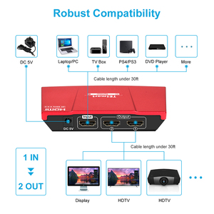 TESmart-conmutador divisor HDMI, OEM ODM, entrada 1 salida 2, HDCP HDR EDID 4K 60Hz - Product Image 6