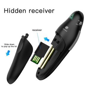 Clicker de présentation de pointeur USB 2.4g pour présentations PPT Présentateur USB Stylo de conférence d'enseignement multimédia à distance - Product Image 3