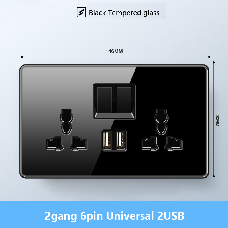 2gang Universal 6pin 2USB