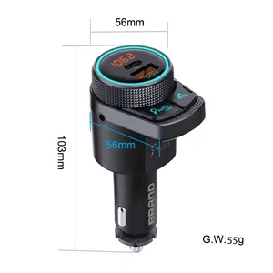 C80调频发射机自动扫描USB QC 3.0 PD 20 w C型快速充电车载充电器蓝牙5.1免提通话车载调频调制器 - Product Image 2