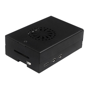 Carcasa protectora de aleación de aluminio Raspberry Pi 5, carcasa de Metal negro para Rpi 5th Compatible con ventilador de refrigeración y radiador