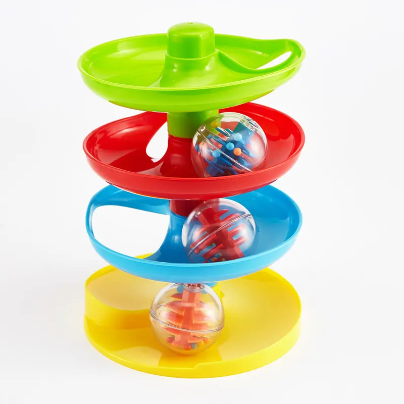 PLAYGO Développement Jouets éducatifs Drop and Go Balle Rampe Jouet Busy Ball Tower Spiral roll