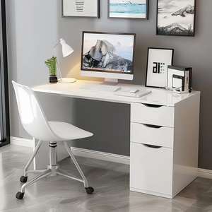 Escritorio sencillo con cajones para ordenador, mesa de dormitorio y oficina para dos, escritorio de estudio para estudiantes, tocador de maquillaje estilo INS