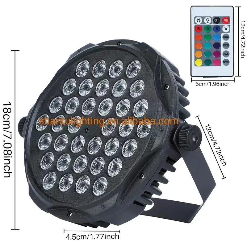 2023 yeni 3W * 36 adet uzaktan kumanda ince tam renkli par ışık düğün parti bar için