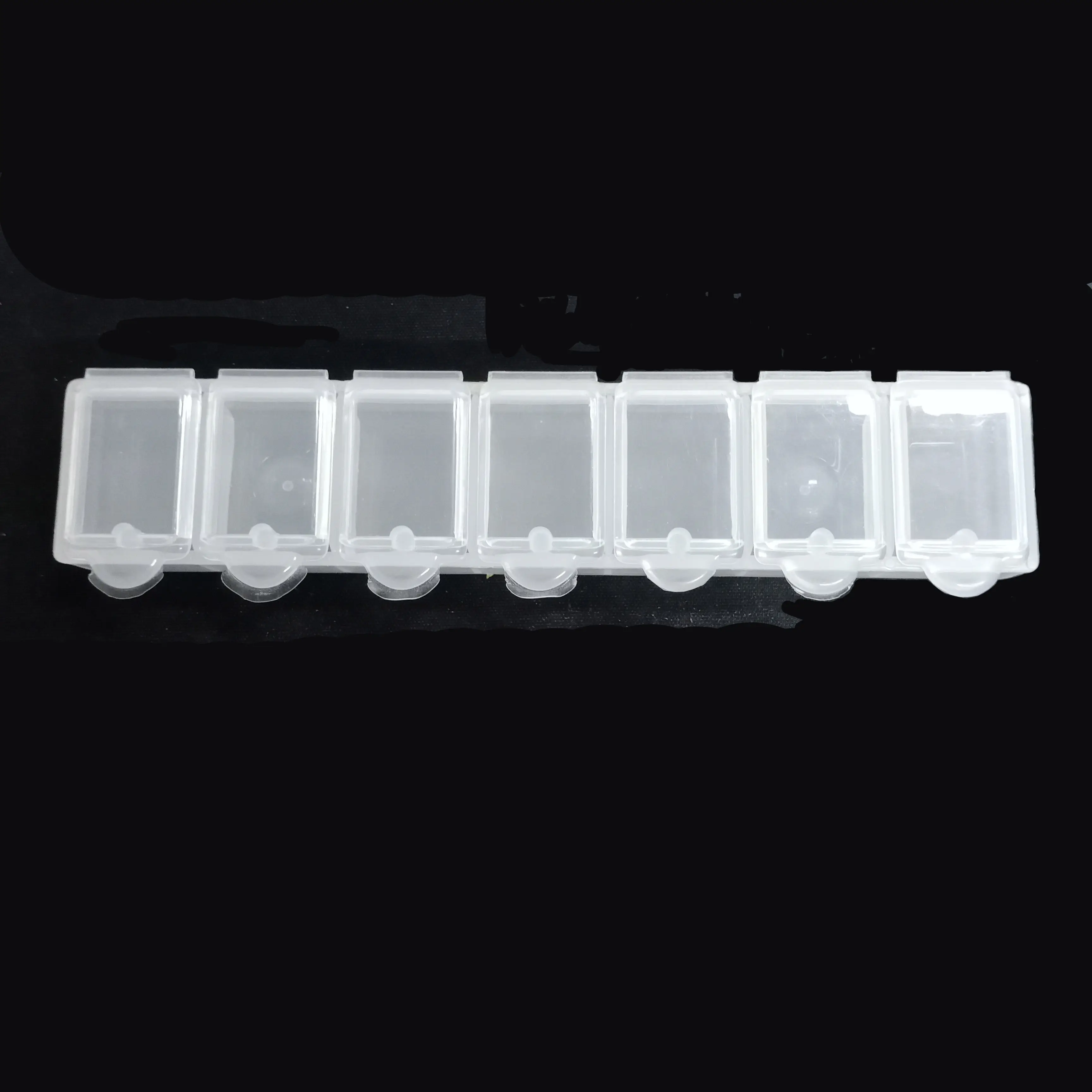 휴대용 7 그리드 의학 상자 알약 주최자 플라스틱 투명 7 일 알약 상자 주간 알약 컨테이너 보석 드릴 박스