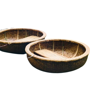 Oval bambu Coracle balıkçı teknesi <span class=keywords><strong>100</strong></span>% doğal bambu toptan dekorasyon özelleştirme Vietnam rekabetçi fiyat