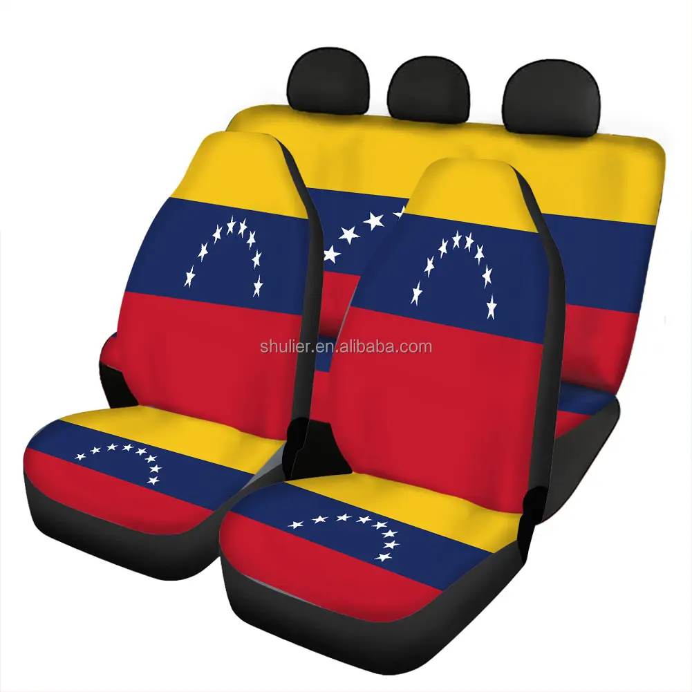 Asiento personalizado con cualquier logotipo de diseño cubierto con bandera mexicana Universal la alfombrilla del coche Bandera de Venezuela fundas de asiento de coche