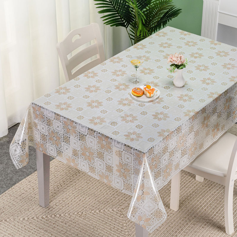 PVC Lace Table Cloth China Home White Table Cloths for Wedding