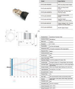 Gran oferta F & C FHYCU M40 rango de sensor ultrasónico 4000 MM NPN + PNP Salida de interruptor bidireccional - Product Image 3