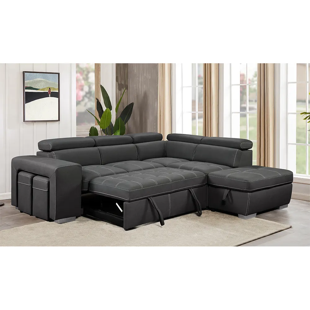 Ongguan-sofá redondo con reposabrazos para sala de estar, sillón cama de tres personas con diseño novedoso