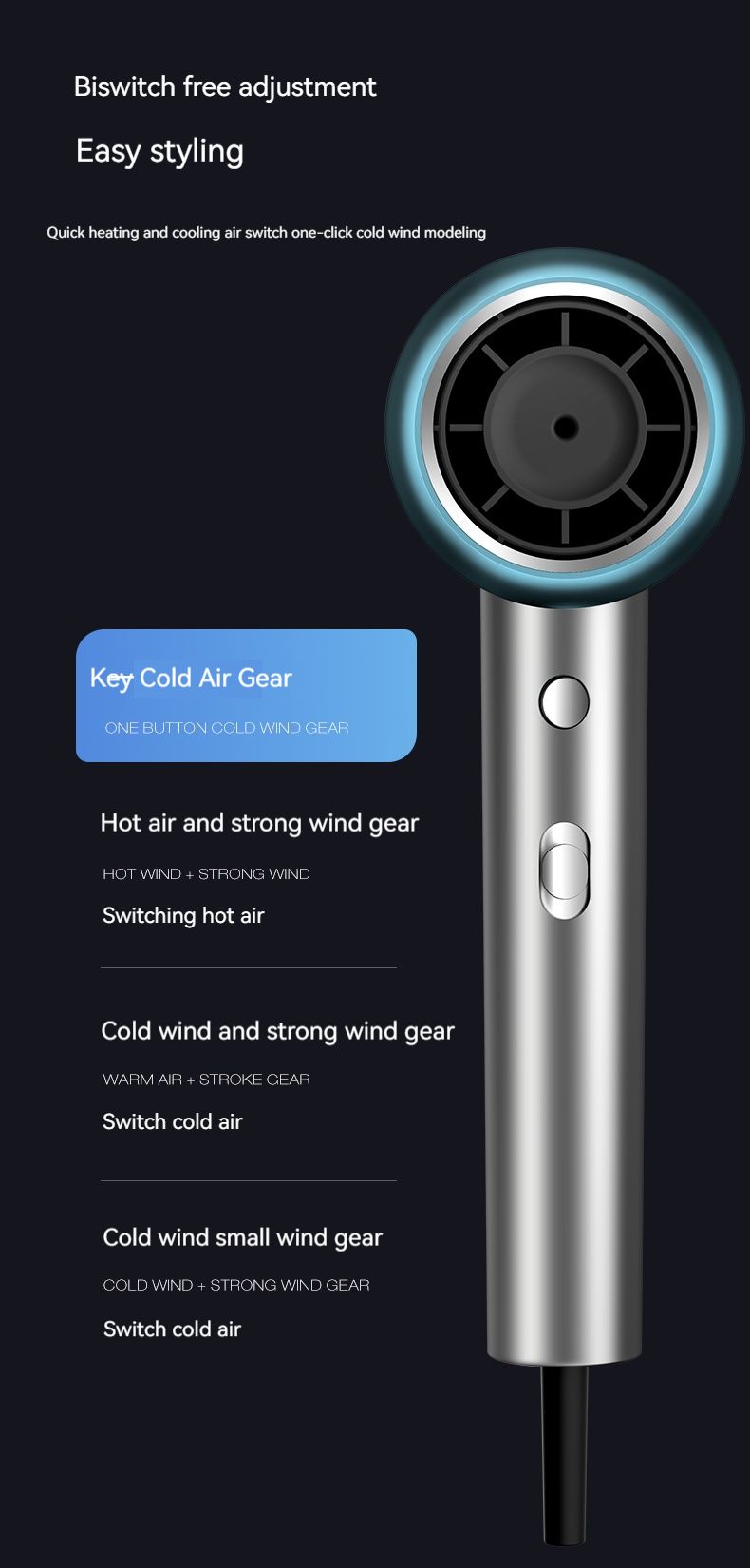 New Fast Drying Hotel Heater Ionic Blower Hairdryer Portable Salon Blow Super Professional Negative Ion Hair Dryer 1200w