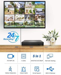 h.265 5合1 8ch dvr 5mp模拟tvi cvi ahd高清sdi ip摄像机家用混合闭路电视dvr 8频道家用dvr安全摄像机系统 - Product Image 5