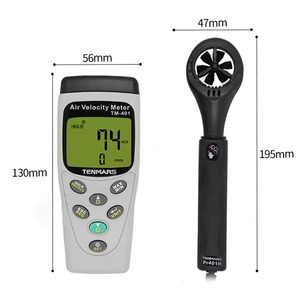 Tenmars TM-402/TM-403/TM-404 Vận tốc không khí Meter gió <span class=keywords><strong>Speed</strong></span> Meter Lưu lượng không khí Meter Máy đo gió với 30 mét 6 nhựa VANE - Product Image 3
