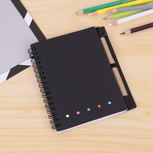 Notas Adhesivas personalizadas, bandera Kraft, Mini cuaderno, cuadernos de notas en espiral con bolígrafo y notas adhesivas