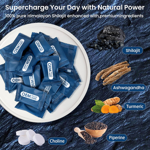 OEM tinh khiết Himalaya shilajit Gummies với Ashwagandha nghệ Piperine Choline bổ sung cho năng lượng, cân bằng cortisol, ngủ - Product Image 3