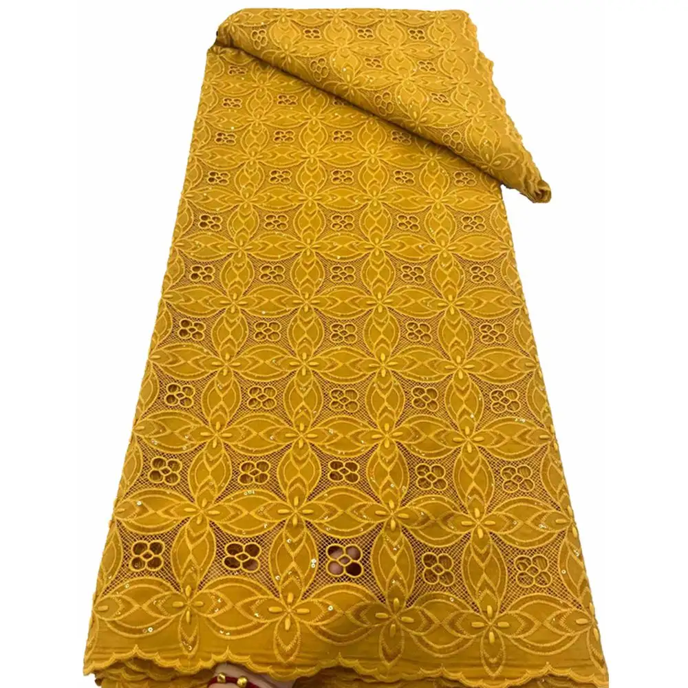 Diseño de trébol de cuatro hojas amarillo de alta calidad, encaje de guipur de seda de leche, tela calada francesa, bordado, tela de encaje de cordón africano