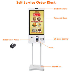 21,5 Pantalla táctil de 32 pulgadas Pago de facturas Quiosco automático de pedidos de autoservicio de comida rápida con impresora térmica Escáner de código QR - Product Image 2