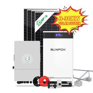 Sistema para uso residencial Tipo de controlador MPPT y PWM Aplicación para uso doméstico Sistema solar híbrido Sunpok Completo 6KW 10KW 12KW - Product Image 1