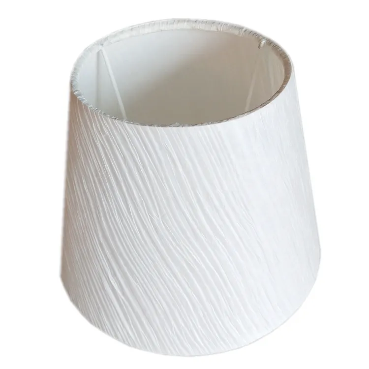 Eenvoudige Witte Stof Geplooide Lampenkap Voor Slaapkamerlamp