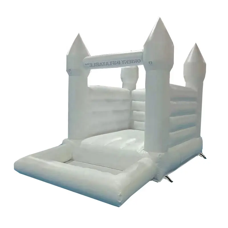 Best seller deluxe inflatable toddler play white jumping castle with ball pits pool