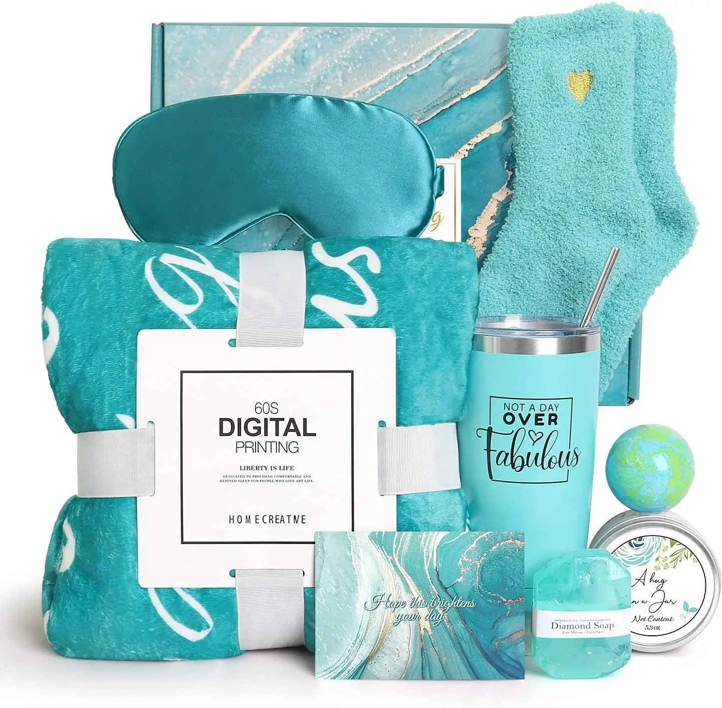 Presentes de aniversário perfeitos para mulheres Mãe Irmã Amigos Self-Care Wrapper Basket sky-blue color 2023 Novo Design get Well Soon Presentes