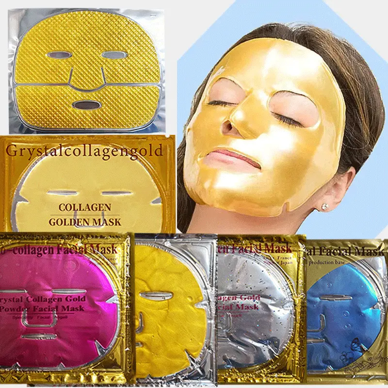 Marque privée OME masque facial hydrogel hydratant anti-âge et blanchissant au collagène d'or 24 carats