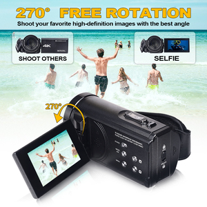 Recarregável Flip Screen Auto Focus 4K HD Camcorder 18x Zoom Digital <span class=keywords><strong>Video</strong></span> <span class=keywords><strong>Recorder</strong></span> Selfie <span class=keywords><strong>Camera</strong></span> para Mergulho Subaquático