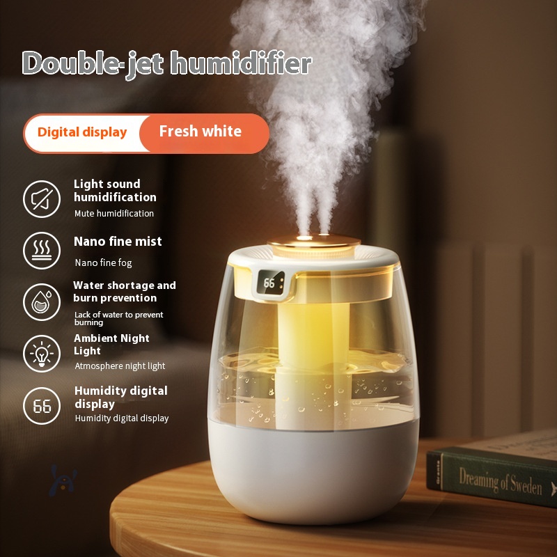 Humidité Affichage Numérique Version Blanc Double Pulvérisation Ultra Grande Brume UV