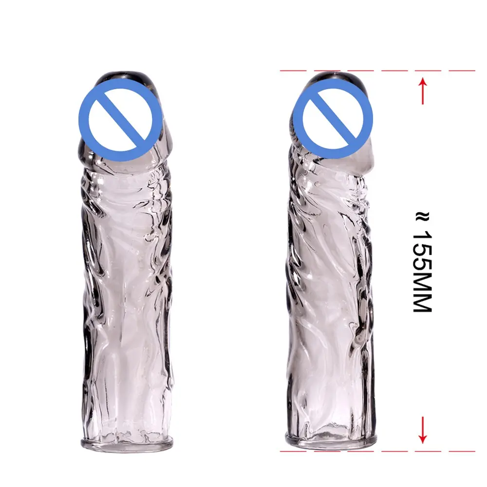 Fundas de silicona para pene para hombres, preservativo de cristal, realista, suave, extensor