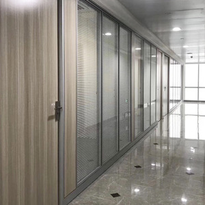 Vertical Double Tempered Glass Modular Demountable Office Partition Easy to Assemble Office <strong>Division</strong> System - Product Image 2