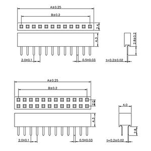 Female <strong>Header</strong> Pins 2.0 mm <strong>2Pin</strong> to 40 Pin Single Row and Double Rows Through Hole Vertical Connectors Factory Customized - Product Image 3