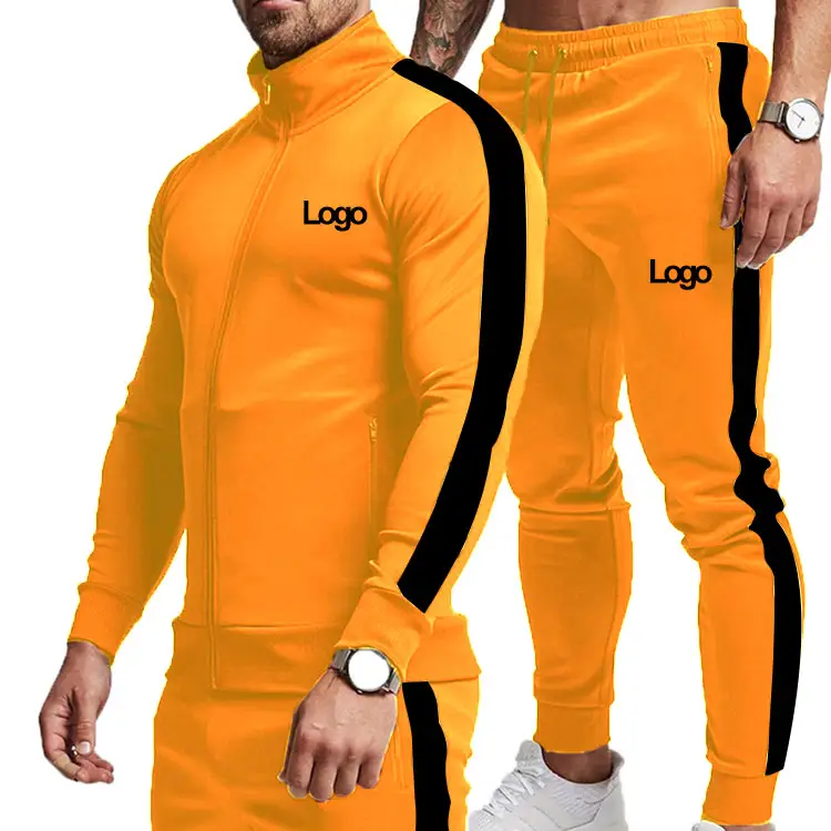 Tracksuit Men Long Sleeve Zipper Sweatshirt & Pants 2 Piece Set Football Training Sportswear Autumn Winter